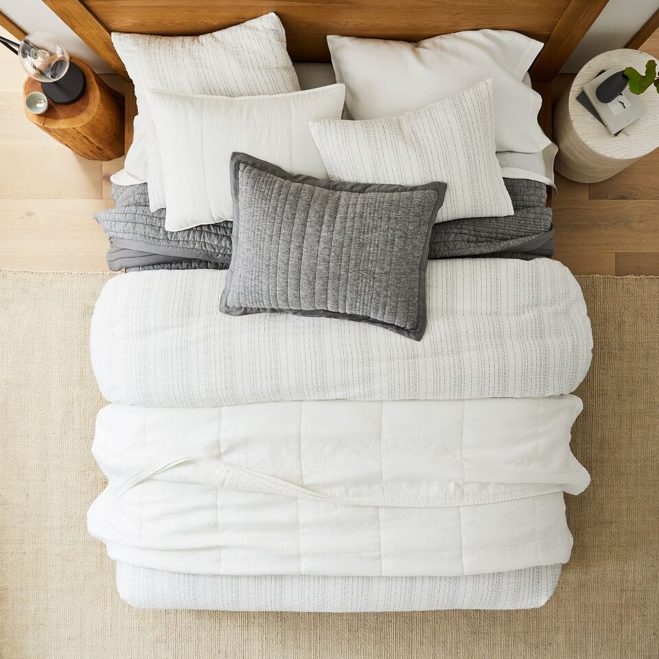 SpaceDyed Clipped Gauze Quilt Cover & Pillowcases West Elm Australia